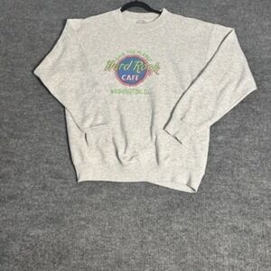 Vintage Hard Rock Cafe Washington DC Santee Sweats Gray Sweatshirt XL USA Made
